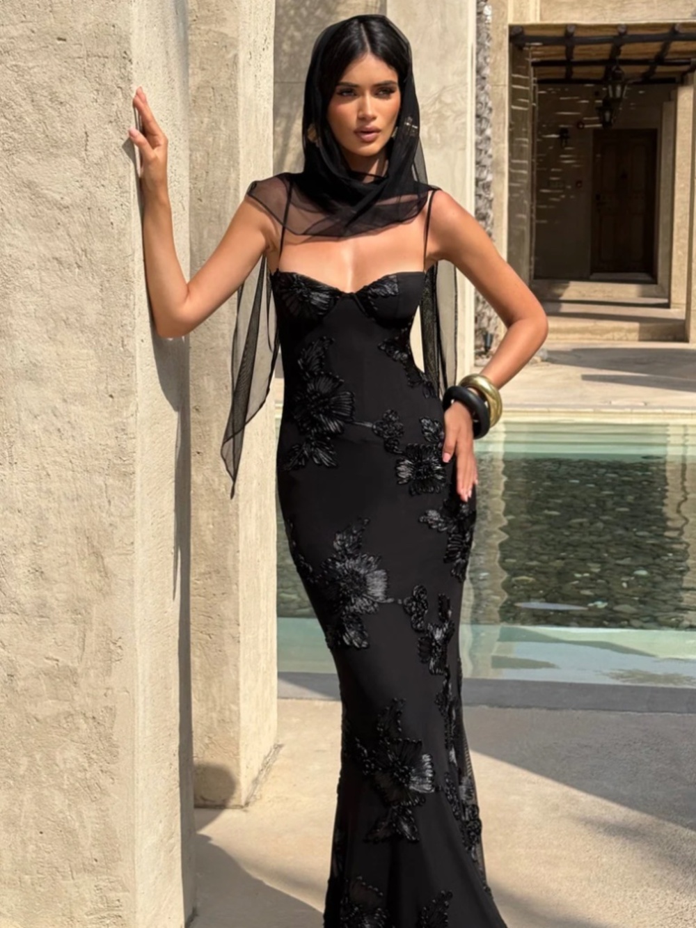 NEFERTITI MAXI DRESS - BLACK